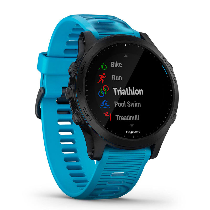 Garmin, Forerunner 945 Bundle, Watch, Watch Color: Black, Wristband: Blue - Silicone, 010-02063-10